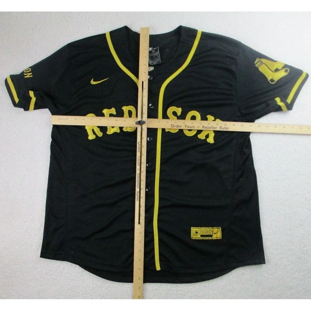 Nike‎ Boston Red Sox Mike Torres Baseball Gold Jersey Mens 48 Black Authentic
